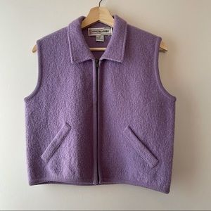 CRYSTAL KOBE VTG PURPLE LAVENDER WOOL VEST